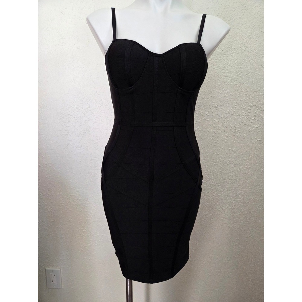 Haute Monde Black Bandage Bodycon Dress Corset Bustier Mini‎ Womens Medium